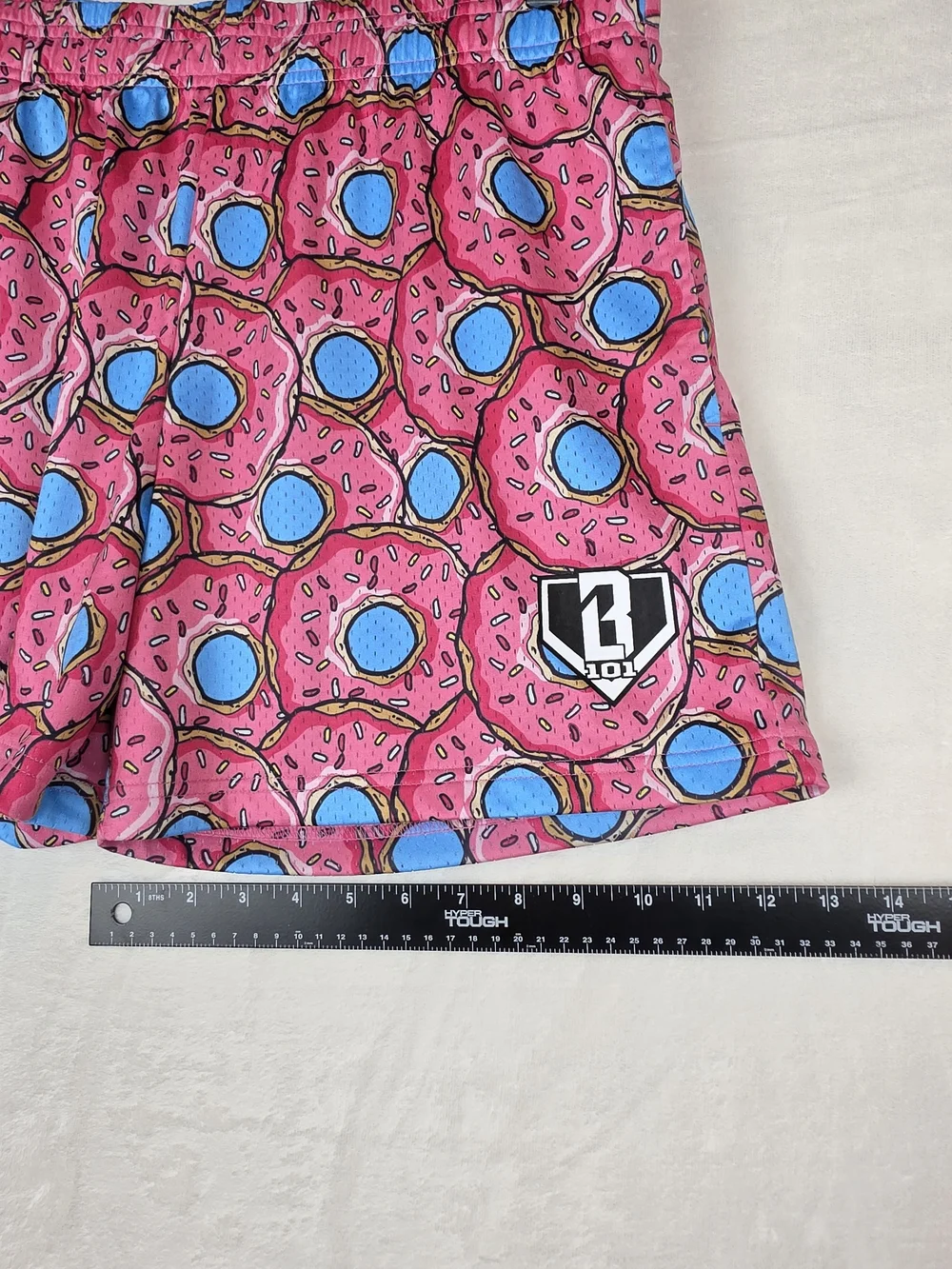 Donut Print Athletic Swim Shorts - Pink